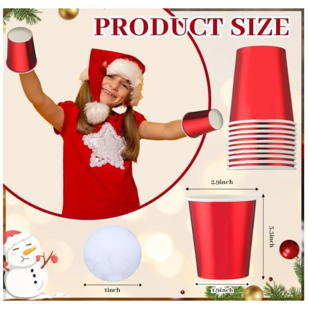 Christmas Reindeer Hooves Snowball Toss Game 210pcs Indoor Party